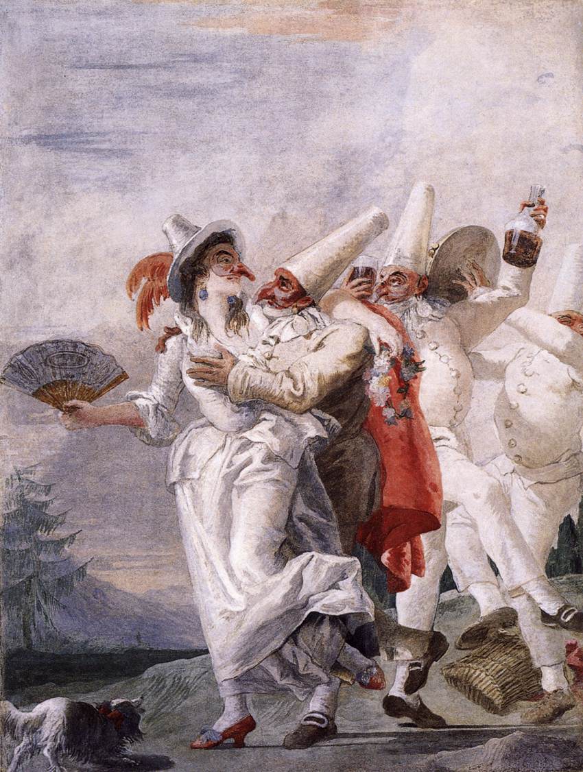 Punchinella In Love by Giovanni Domenico Tiepolo
